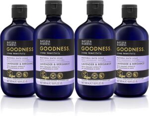 Baylis & Harding Goodness Sleep Lavender & Bergamot Sleep Bath Soak, 500 ml (Pack of 4) - Vegan Friendly