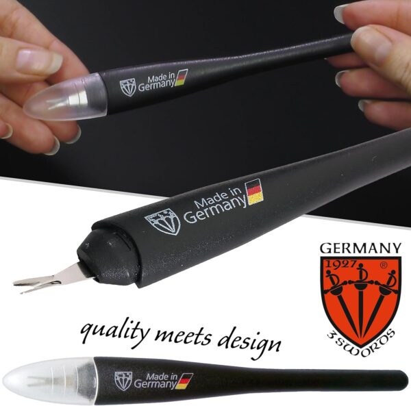3 Swords Germany - brand quality CUTICLE REMOVER TRIMMER KNIFE (2 pieces) manicure pedicure grooming for professional finger & toe nail care by 3 Swords, Made in Germany (7865)