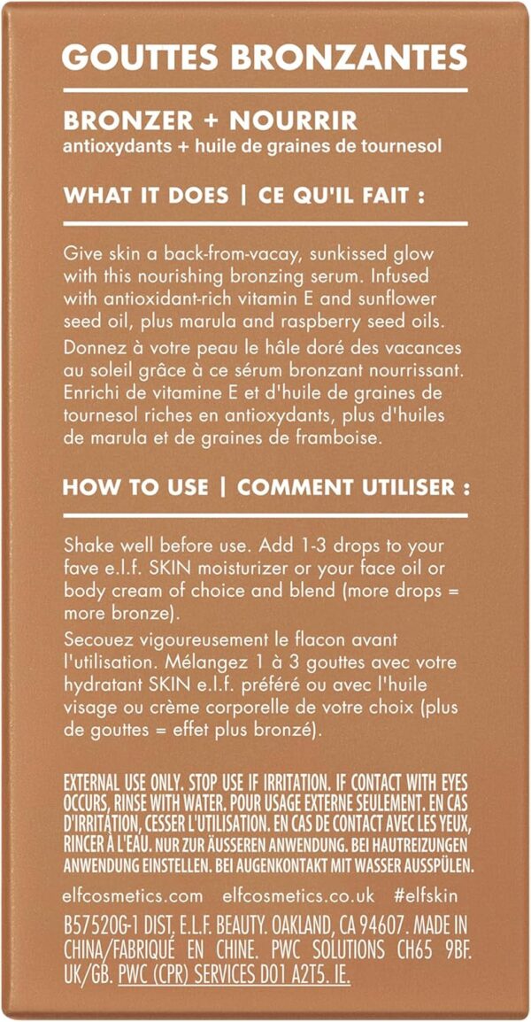 81m8xqkSUPL._AC_SL1500_.jpg e.l.f. SKIN Bronzing Drops, Liquid Bronzer For Face & Skin, Creates A Sun-Kissed Glow, Infused With Vitamin E, Vegan & Cruelty-Free, Rose Gold