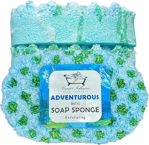 Adventurous Men Exfoliating Soap Sponge | Exfoliating Body Wash | Soap Filled Sponge | Shower Pouf | Body Scrub | Shower Soap | Vegan Soap | Gift for Him | Men Body Wash | Stocking Fillers