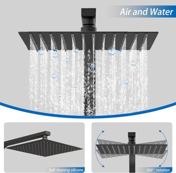 81mWsVERdJL._AC_SL1500_.jpg Biubiubath Thermostatic Mixer Shower Set, Anti-Scald Exposed Thermostatic Shower Valve,Height Adjustable Shower Mixer Set,Square Handheld & 10 inches (250mm) Overhead Rainfall Shower,Matt Black