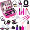 Pretend Play Makeup Kit for Girls, Kids Pretend Makeup Set with Cosmetic Bag for Birthday, Christmas
