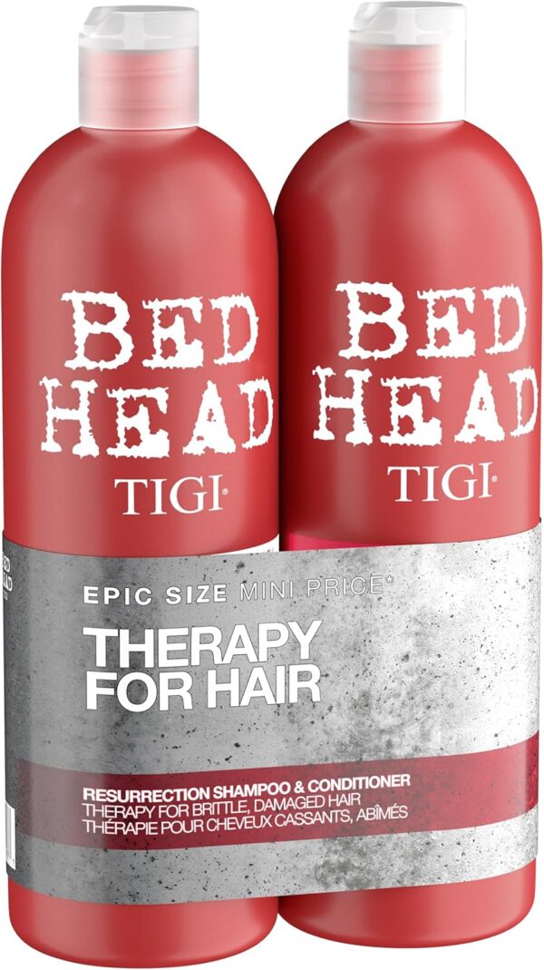 Bedhead by TIGI | Resurrection Shampoo and Conditioner Set | Hair care for brittle and damaged hair | Powerful, regenerating care formula | 2 x 750ml