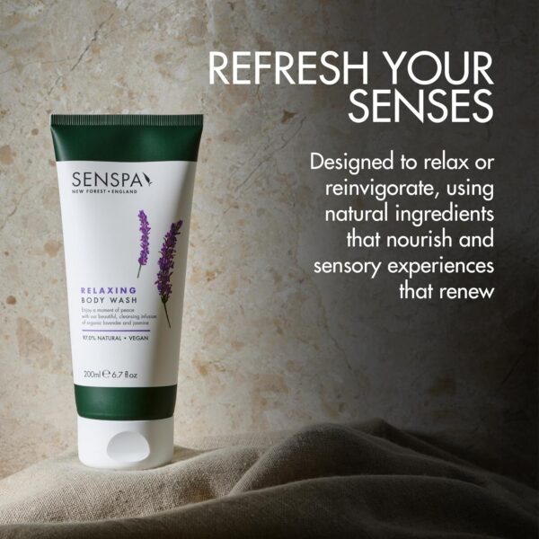 81nT1rix5aL._AC_SL1500_.jpg SenSpa Relaxing Lavender Body Wash - 200ml Vegan Shower Gel, Natural Body Wash with Geranium Oil, Organic Lavender Shower Gel for Women & Men, Cruelty Free, Luxury Spa Gifts for Women