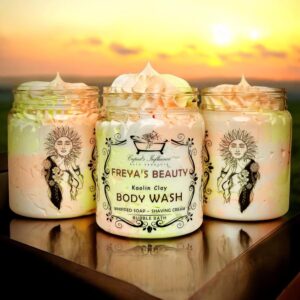 Freya's Beauty Whipped Soap | Kaolin Clay Body Wash | Shower Fluff | Luxurious Shaving Foam | Shower Cream | Luxury Bubble Bath | Shower Whip