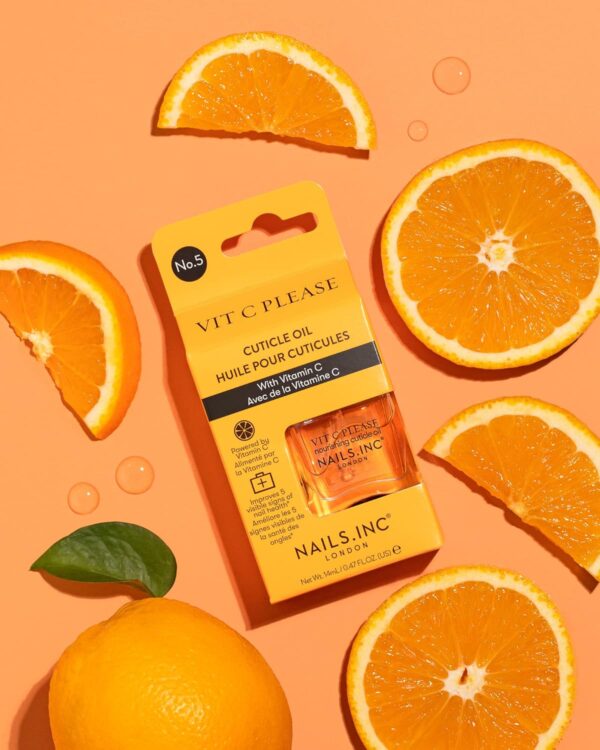 Nails.INC Nourish My Nails 2-Piece Nail Treatment Set – Vitamin C Cuticle Oil & Collagen Nail Polish Remover Pot, Hydrating & Strengthening Nail Care Duo, Vegan & Cruelty-Free Manicure Essentials