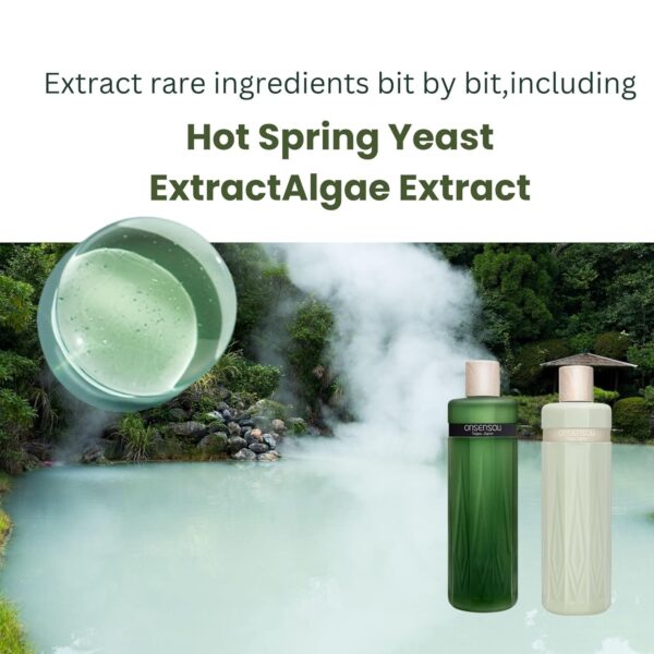 81o40pFVOCL._SL1500_.jpg Hot Spring Yeast & Green Algae Extract Shampoo & Conditioner SET, Rich & Luxurious Lather for Scalp & Hair Care, Moisturizing & Nourishing, Sulfate-Free, Skin-Friendly Formula, Regular