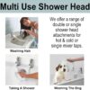 Home Flair Portable Shower | Push On Tap Shower Head and Hose | Shower Attachment for Bath Taps | | Dog Shower | Camping Shower (1.5M Long Will Fit a 2cm Wide Hot & Cold Tap)
