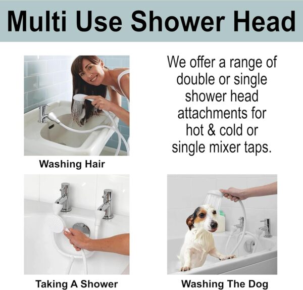 Home Flair Portable Shower | Push On Tap Shower Head and Hose | Shower Attachment for Bath Taps | | Dog Shower | Camping Shower (1.5M Long Will Fit a 2cm Wide Hot & Cold Tap)