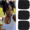 Mscat 10 Inch 3 Bundles Afro Kinky Curly Braiding Bulk Women Hair For Spring Twist Hair Natural Black Afro Kinkys Bulk Hair Synthetic For Dreadlocks Extensions Repair Locs Springy Twists 30g/pack(1B#)