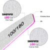 FANDAMEI 10 Pcs Nail File Set, 5 Shapes Nail Files for Acrylic and Gel Nails, 100/180 Grit Emery Boards for Nails, Nail File and Buffer Set