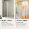 Luxura® 4 Panel 1400 x 1000mm Chrome Over Bath Shower Screen Folding Hinged Door Glass Panels & Screens for Baths, 4mm Toughened Safety Glass, 180° Pivot Swing, Reversible