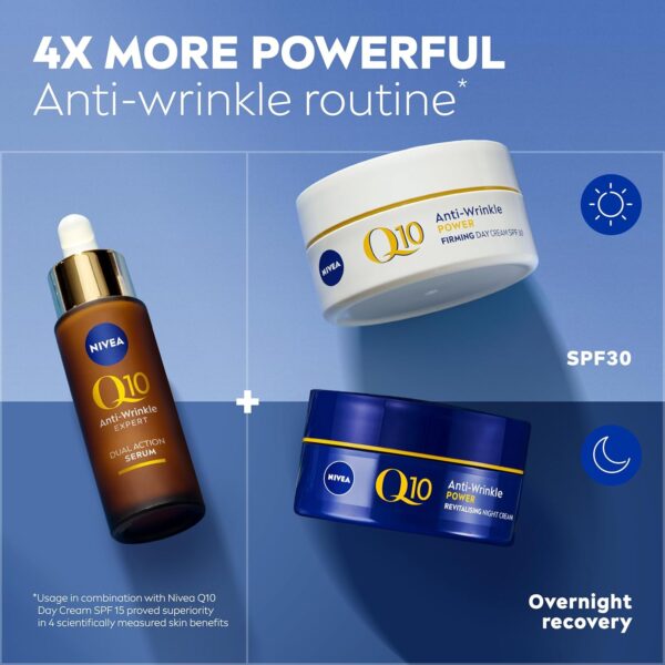 NIVEA Q10 Anti-Wrinkle Expert Dual Action Serum ​(30ml), Anti Ageing Face Serum for Women with Pure Q10, Visibly Reduces and Prevents Wrinkles