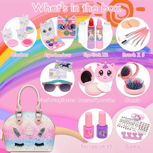 pretend makeup set Fake Make Up - Girls Makeup Set for Kids Girl Children Princess Play Makeup Game Christmas Birthday Gifts for 3-10 Years Old Girls Gift