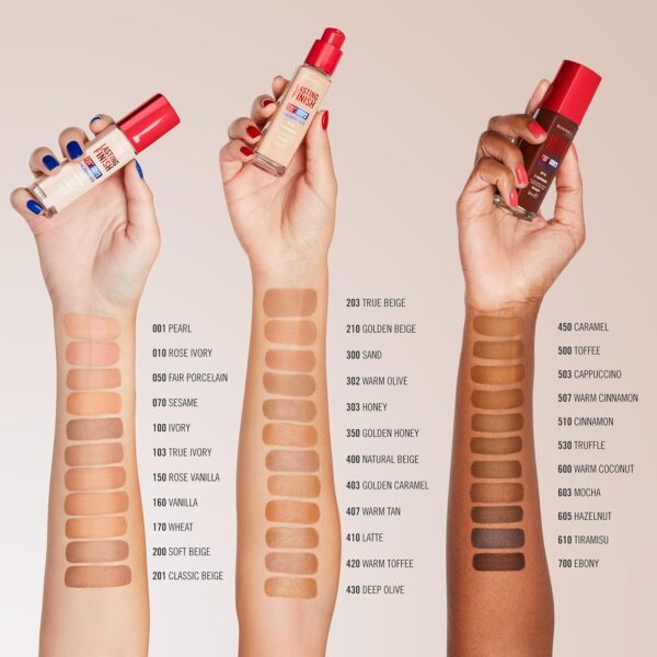 Rimmel Lasting Finish 35Hr Foundation 200 Soft Beige, Full Coverage, Hydrating, SPF20, Hyaluronic Acid, Vitamin E, 2% Niacinamide, All Day Wear, Vegan, Cruelty Free