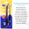 ASM® Extra Long Toe Nail Scissors Clipper Cutters for Thick Nail Arthritis Manicure Pedicure Chiropody Podiatry 7"-7.5" Nail Scissor & Nail File Set for Senior Men and Women Set for Nail Care