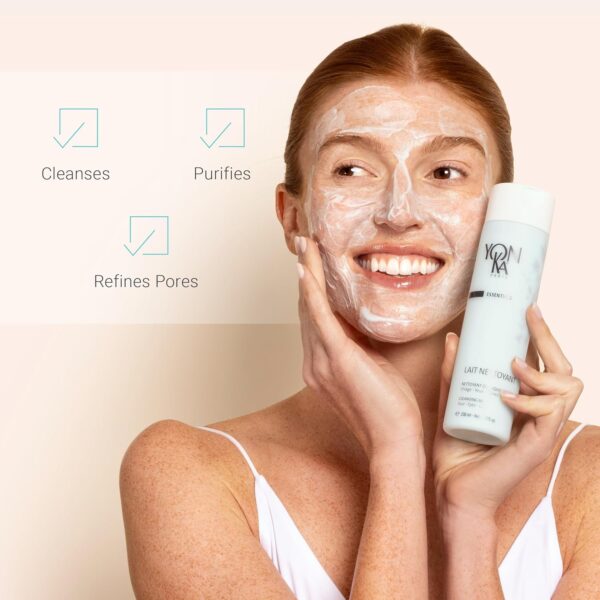 Cleansing Milk Yonka 200ml | 98% Natural Origin Gentle Makeup Remover Milk | Moisturises and Rebalances Skin | All Skin Types, Even Dry and Sensitive | Water Rinsing | Botanical Blend and Brown Algae