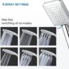 Ronvie Shower System Thermostatic Set, Chrome Shower Riser Rail Mixer with Adjustable Rainfall Shower Head, Scalding Protection Shower Tap, Anti-Kink Shower Pipe