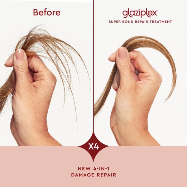 Glaze GlaziPlex Super Bond Repair Treatment, 120ml. 4-in-1 Deep Conditioning Hair Treatment Repairs Heat, Chemical, Colour and Styling Damage. Hair Mask for Dry Damaged Hair Works in 4 Minutes