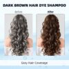 81sgY4k3aZL._SL1500_.jpg Ivnil Dark Brown Hair Dye Shampoo 3 in 1 for Women/Men Hair Color for Grey Coverage Seimi Permanent Instant Champu Para Canas Mujer for Men - Herbal Natural Dye Cover Gray