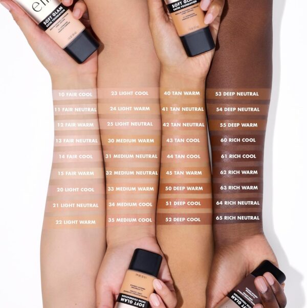 e.l.f. Soft Glam Foundation, Medium Coverage, Long-Lasting & Buildable Foundation For A Smooth, Satin Finish, Vegan & Cruelty-Free, 10 Fair Cool