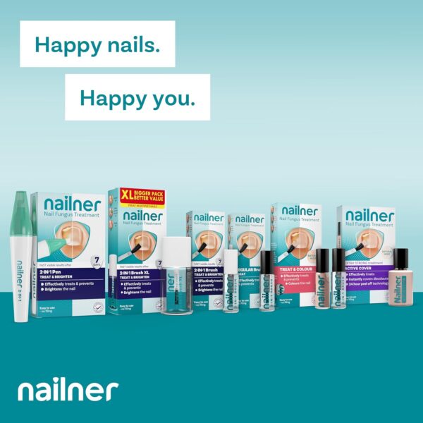 Nailner Fungal Nail Brush 5 ml - Treat & Prevent Fungal Nail Infection - Anti Fungal Nail Treatment for Toenails - Clinically proven - 300 Applications - Clear