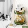 GLAMFORT Rotating Makeup Organiser, Acrylic 2 Tier Perfume Beauty Skincare Organiser, 360 Spinning Cosmetic Storage for Vanity Desk, Bedroom, Bathroom, Countertop, Green