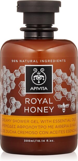 Apivita Royal Honey creamy shower gel, moisturizes and offers a sense of relaxation
