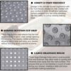 VELVETIO Bathtub Mat Non Slip - 70x38cm Medium Long Shower Mats Non Slip Anti Mould, Anti Slip Bath Mats with Suction Cups and Drain Holes, Machine Washable, Grey