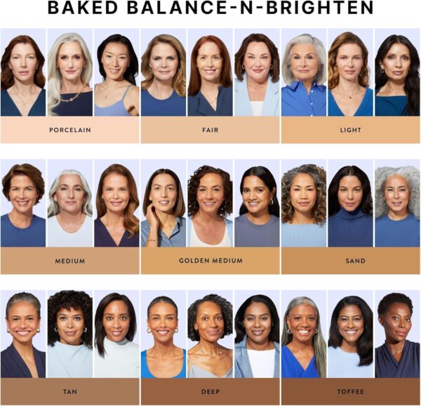 LAURA GELLER Baked Balance-n-Brighten Colour Correcting Powder Foundation (Fair) Buildable Light to Medium Coverage Baked Foundation, Demi-Matte Finish