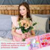14 Colors Kids Makeup Sets for Girls, Non-Toxic Kids Makeup Set with Mirror and 2 Washable Brushes, Pretend Makeup Games Toys, Girls Birthday