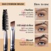 Keshima Duo Eyebrow Brush - Premium Quality Angled Eye Brow Brush and Spoolie