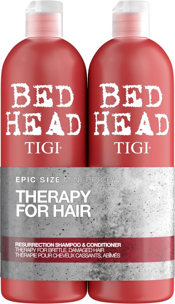 Bedhead by TIGI | Resurrection Shampoo and Conditioner Set | Hair care for brittle and damaged hair | Powerful, regenerating care formula | 2 x 750ml