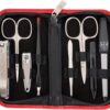 3 Swords Germany - brand quality 8 piece manicure pedicure grooming kit set for professional finger & toe nail care scissors clipper fashion leather case in gift box, Made by 3 Swords (6622)