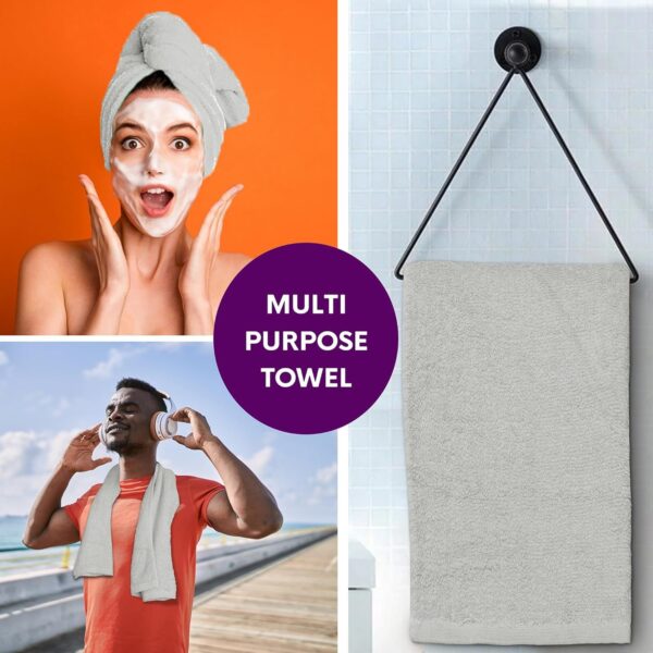 Pristine Linen Salon Towel 16 x 27 Pack of 24 Face & Hand Towel Bulk 100% Cotton Ringspun Highly Absorbent Cotton Towels for Hand Gym Beauty Spa and Home Hair Care, Silver