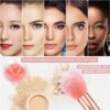 DUAIU Marble Makeup Brushes Set Premium Synthetic Kabuki Powder Blush Contour Foundation Concealer Eyeshadow Brushes with Makeup Sponge - Pink Marble Set)