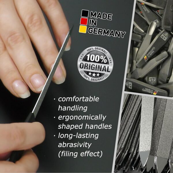 3 Swords Germany - Sapphire Metal Nail File 2 Pieces with 1 Piece 3-Way Nail Buffer – Nail Care for You Made in Germany