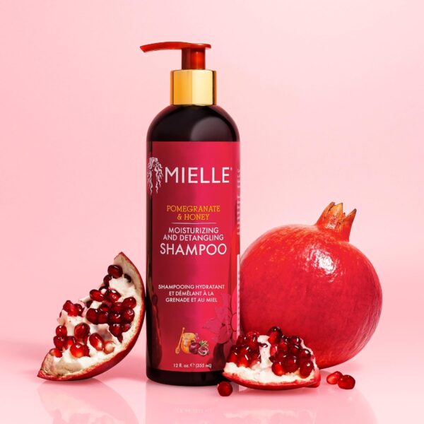 Mielle Pomegranate & Honey Moisturising and Detangling Shampoo, Hydrating Curl Cleanser For Dry, Damaged Type 4 Hair, Repair, Restore, and Prevent Frizz, 355 ml (Pack of 1)