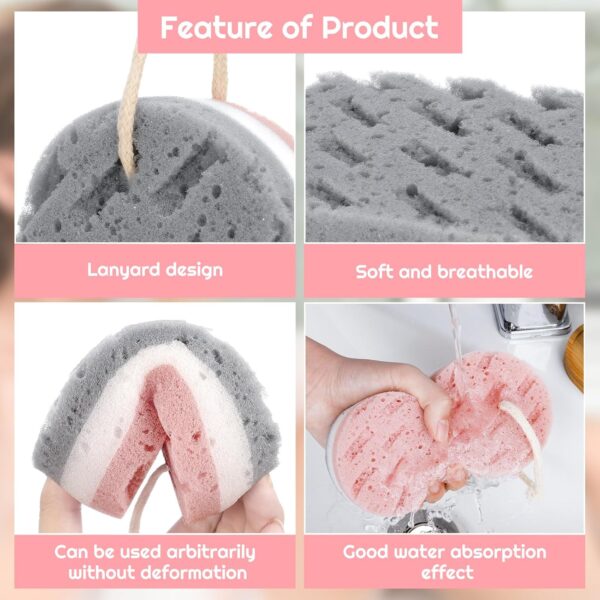 Opopark 6 Packs of Shower Sponges, Exfoliating Shower Sponges,Adult Shower Foam Sponge Rubbing Bath Sponge,Soft Shower Scrub,Male and Female Body Cleaning Products