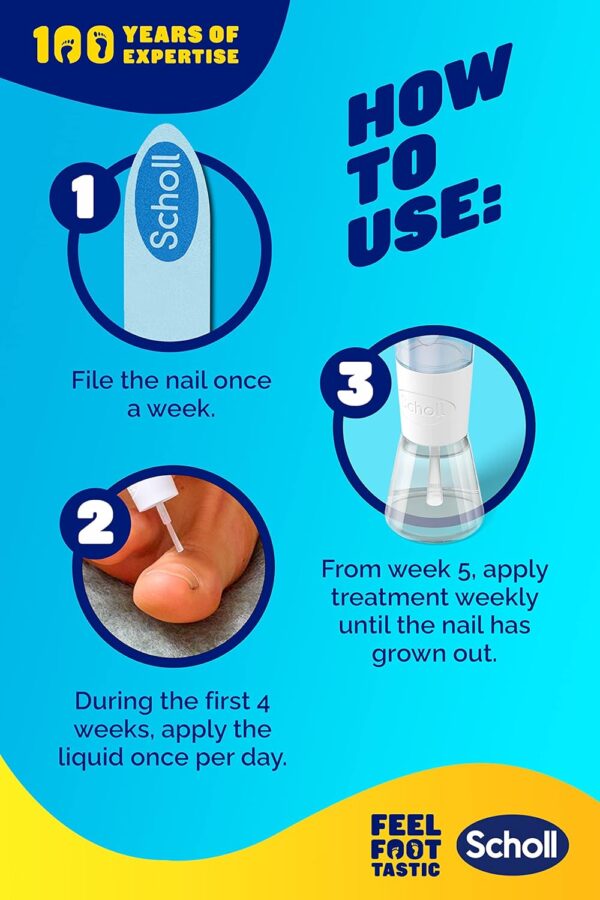 Scholl Fungal Nail Treatment, 3.8 ml - Fungal Nail Infection Treatment and Prevention Kit, Includes 3.8ml Liquid and 5 Disposable Nail Files , Pack of 1