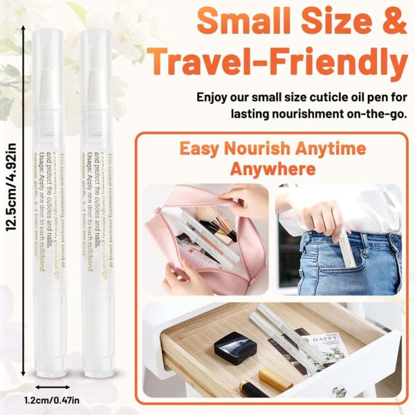 2PCS Cuticle Oil Pens for Nail Care,Cuticle Revitalizer Oil Pen with Soft Brush,Cuticle Oil to Prevent Nail Cracking and Dry (Aloe & Jasmine Flavor)