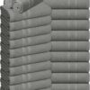 Pristine Linen Salon Towel 16 x 27 Pack of 24 Face & Hand Towel Bulk 100% Cotton Ringspun Highly Absorbent Cotton Towels for Hand Gym Beauty Spa and Home Hair Care, Silver