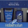 Feather & Down Mothers Day Gifts Bathtime Bliss Gift Set (Shower Cream, Pillow Spray, Bath Essence & Body Lotion) - Bath Set with lavender & chamomile essential oils. Vegan Friendly & Cruelty Free.