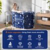 Portable Foldable Bathtub, Adults Soaking Bathtub for Shower, Sauna Bath Tub for Family, Quick Opening and Folding (Blue)