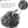 Hydréa London Grey Shower Puff, Large Exfoliating Bath Loofah, Mesh Sponge - Premium Quality, Luxurious Lather, Gentle Exfoliation for Men & Women