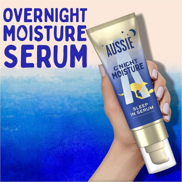 Aussie G'night Moisture Sleep In Hair Serum - Overnight Repair Treatment - 70ml - For Dry, Damaged Hair - Pump Bottle - 8-hour Active Formula, Deep Conditioning Hair Treatment
