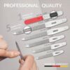 marQus Sapphire Nail Files Set - 6 Pcs with 3-Way Nail Buffer - Stainless Steel, Double Sided Sapphire Grit for Natural Nails, Solingen Germany - Professional Nail Care Kit