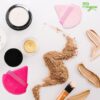 LAC 3 Powder Puff Face Triangle - Reusable Mini Velvet Make up Sponges for Pressed and Loose Foundation No Latex (Pink)