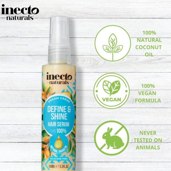 INECTO Argan Dream Creme Shine & Define Hair Serum 100ml, Nourishing Fatty Acids, Repairs & Revitalises Hair, Preserves Moisture Making Hair Silky & Easier to Style