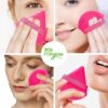LAC 3 Powder Puff Face Triangle - Reusable Mini Velvet Make up Sponges for Pressed and Loose Foundation No Latex (Pink)